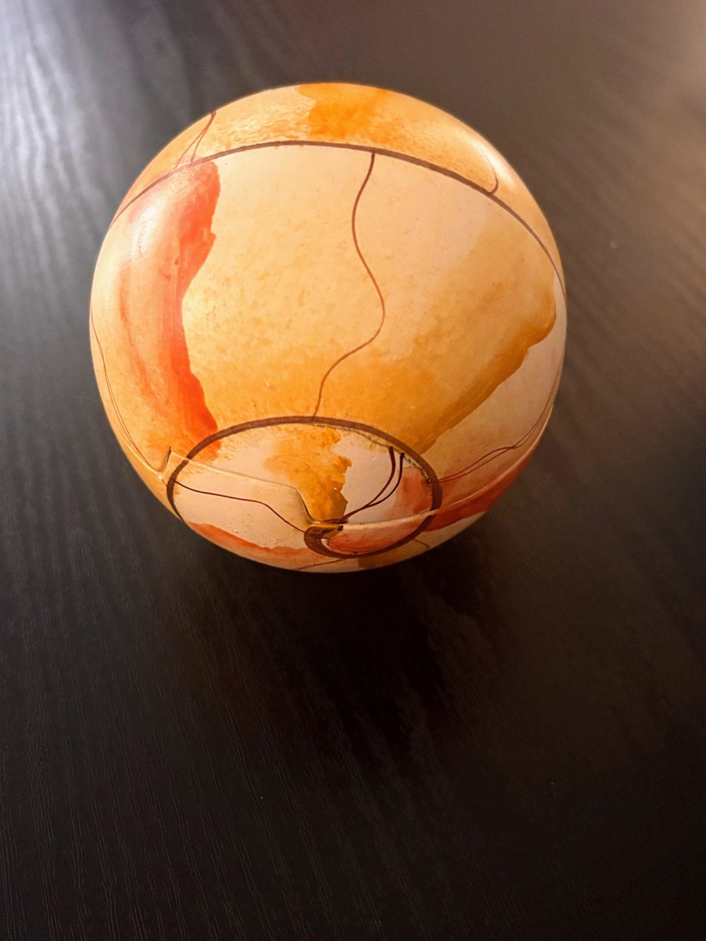 Orange Decorative Art Sphere Candle - Home Accent